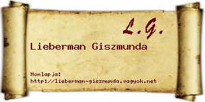 Lieberman Giszmunda névjegykártya